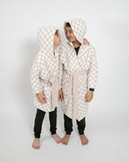 Childrens Check Print Hooded Robe