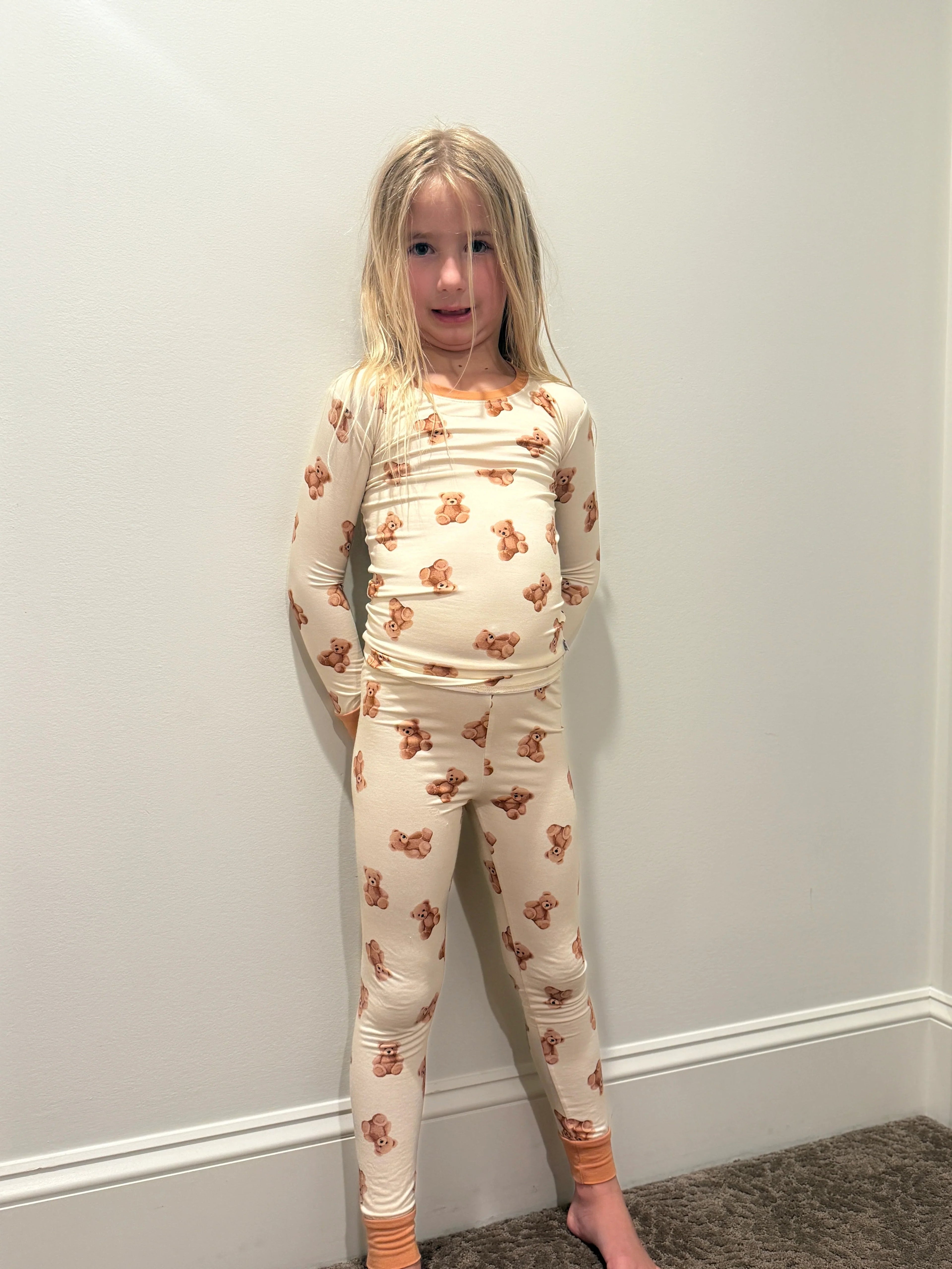 Kids Teddy Bear Long Sleeve Pajama Shirt