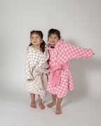 Childrens Check Print Hooded Robe