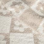 Blushing Beige & White Flower Power Print Toddler Blanket