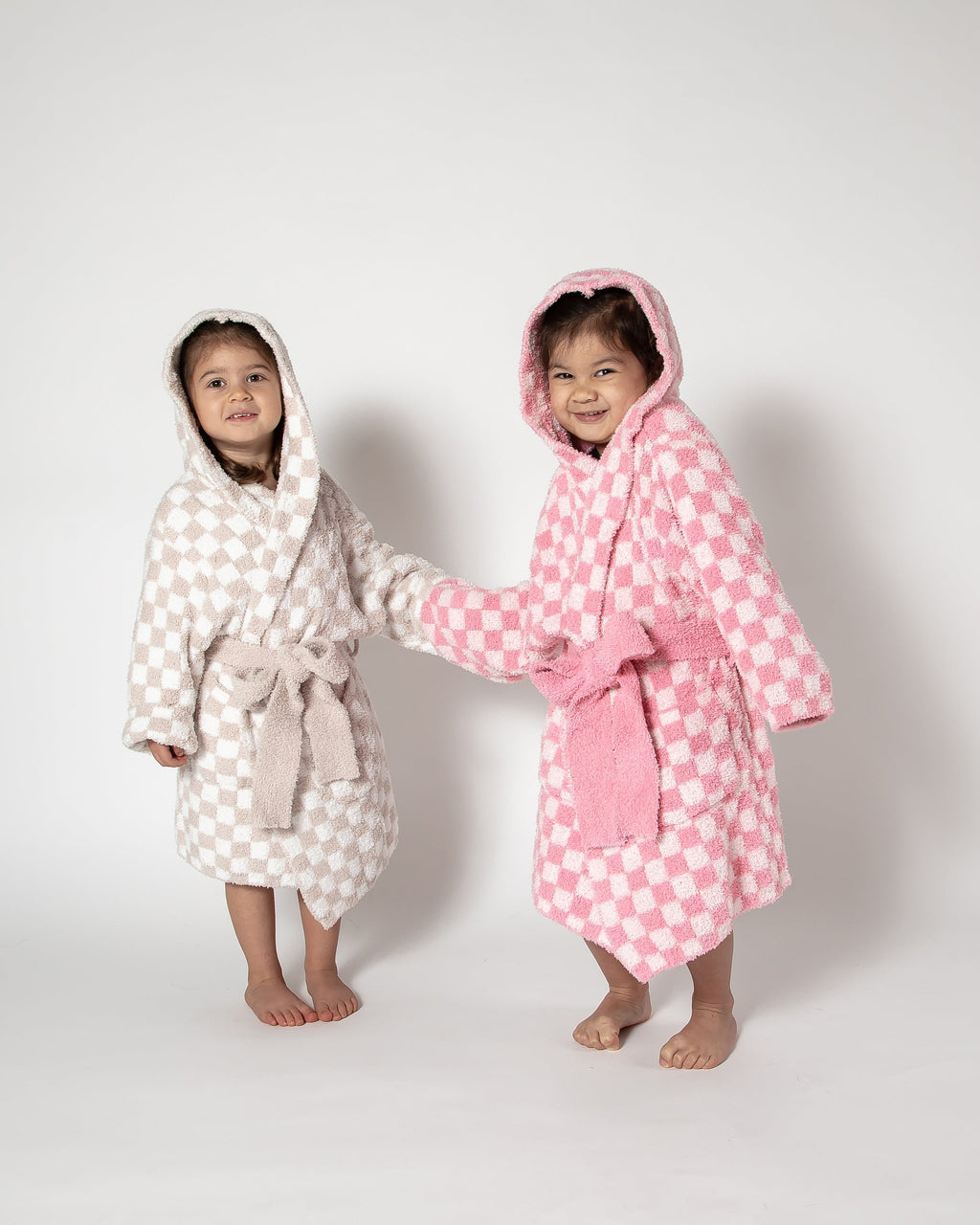 Childrens Check Print Hooded Robe