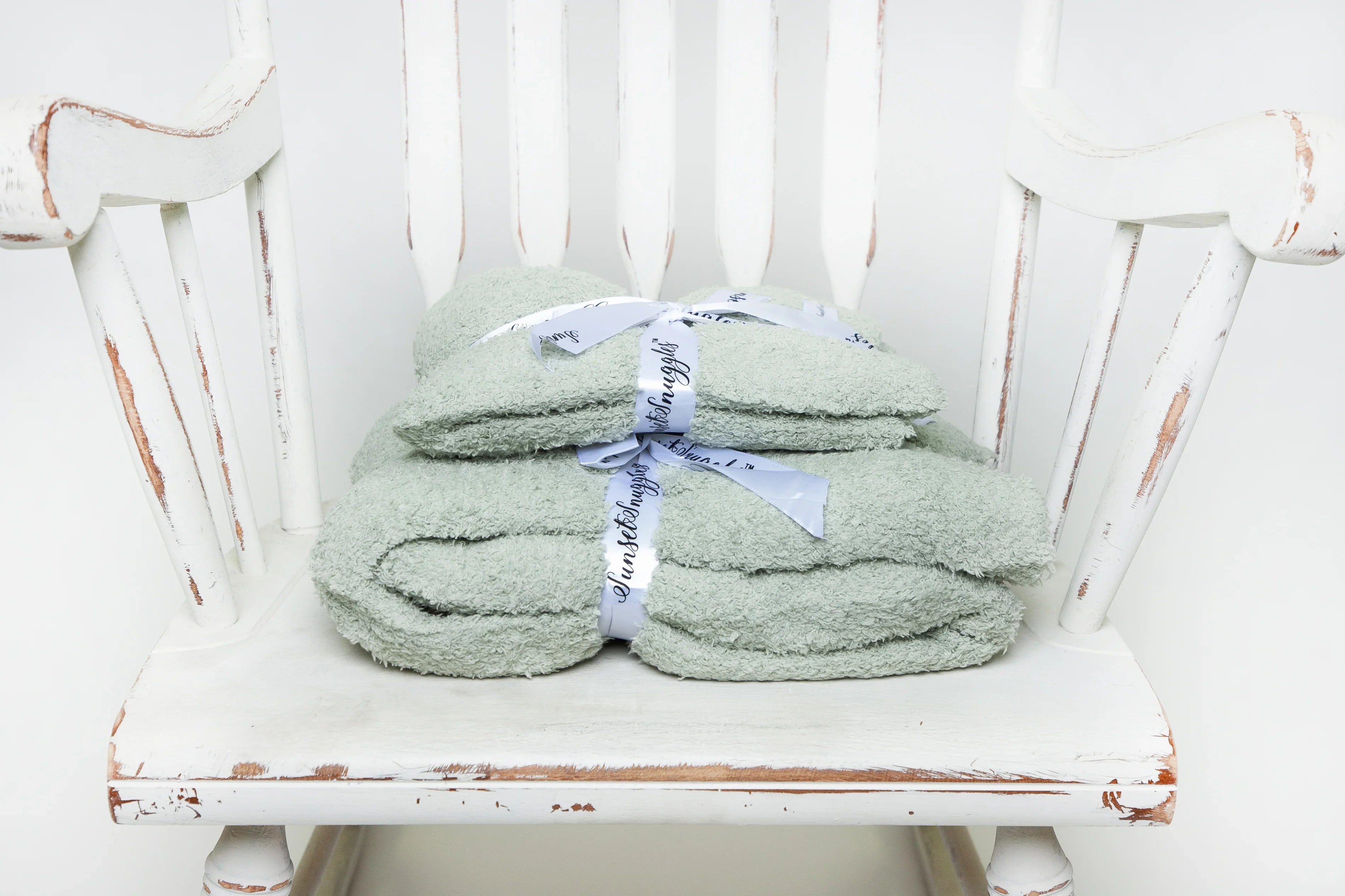 Desert Sage Solid Double Layered Print Toddler Blanket