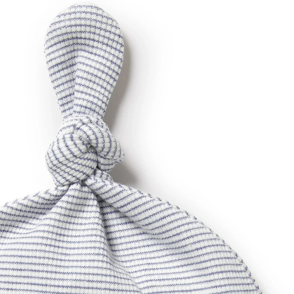 Organic Stripe Rib Knot Hat | Rain Drop | Wilson + Frenchy