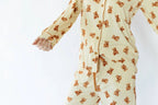 Teddy Bear Adult Button Down Long Sleeve Pajama Top