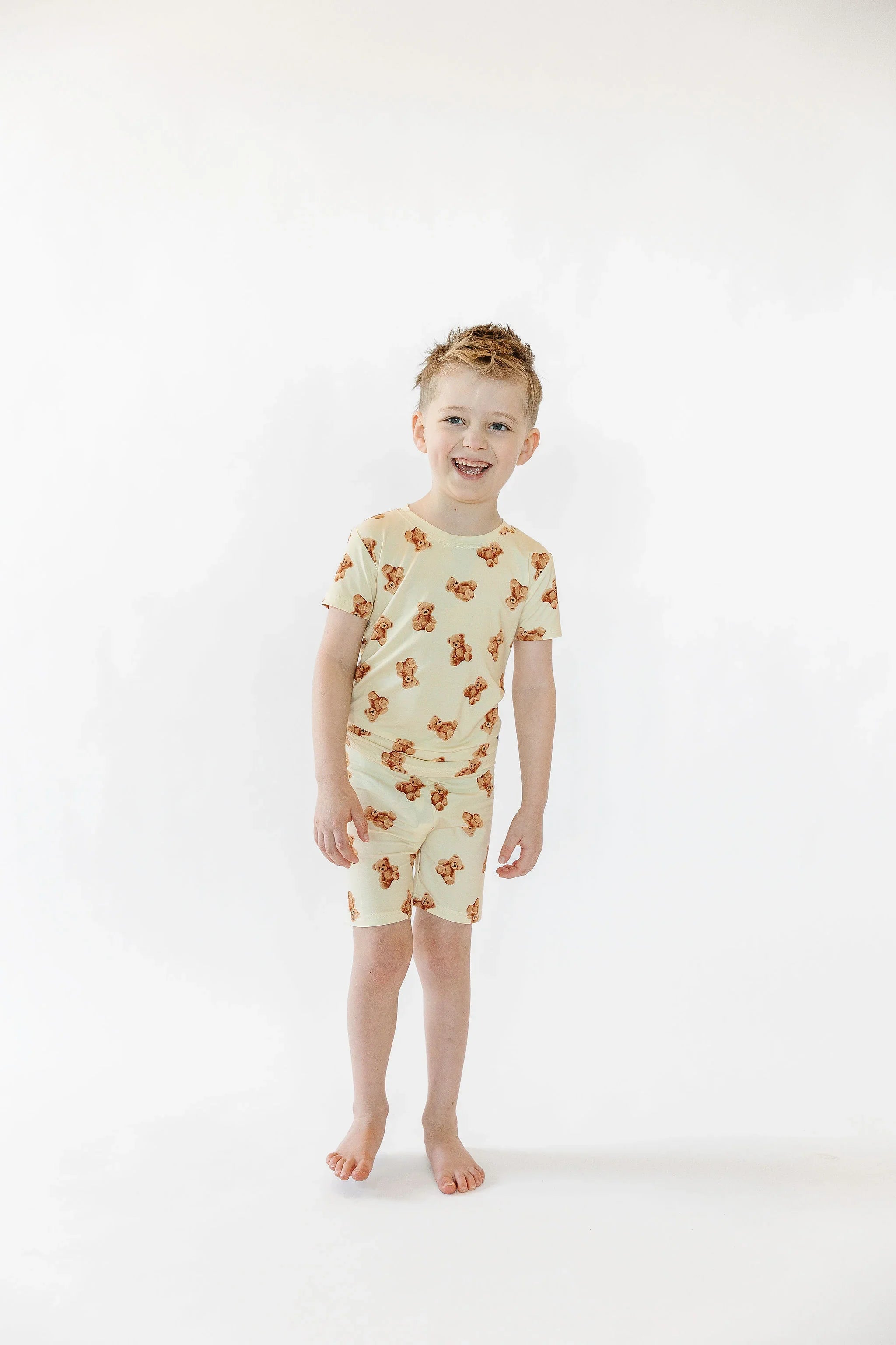 Kids Teddy Bear Short Sleeve Pajama Top